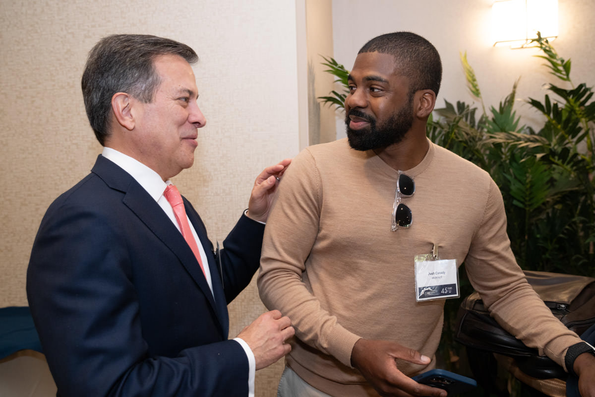 Diverse group of businesspeople smiling at the camera